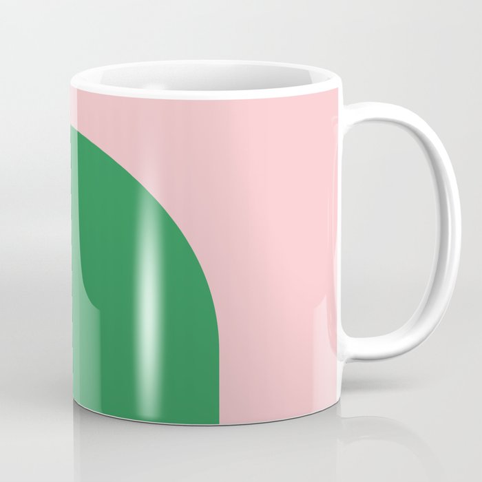 Minimal Modern Archway Color Block in Pink and Green Coffee Mug Gallery Image 1