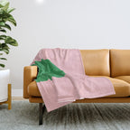 Minimal Modern Archway Color Block in Pink and Green Throw Blanket Gallery Image 1