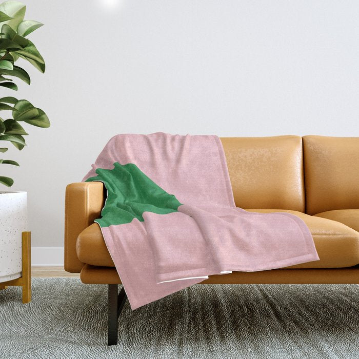 Minimal Modern Archway Color Block in Pink and Green Throw Blanket Gallery Image 1