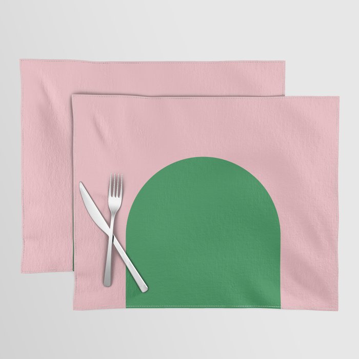 Minimal Modern Archway Color Block in Pink and Green Placemat Gallery Image 1