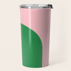 Minimal Modern Archway Color Block in Pink and Green Travel Mug Gallery Image 2