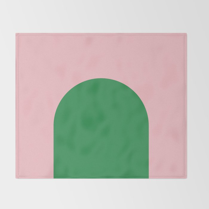 Minimal Modern Archway Color Block in Pink and Green Throw Blanket Gallery Image 2