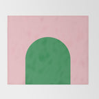 Minimal Modern Archway Color Block in Pink and Green Throw Blanket Gallery Image 2