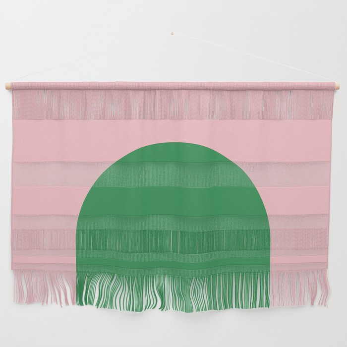 Minimal Modern Archway Color Block in Pink and Green Wall Hanging Gallery Image 1