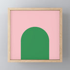 Minimal Modern Archway Color Block in Pink and Green Mini Art Print Gallery Image 1
