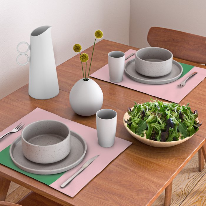 Minimal Modern Archway Color Block in Pink and Green Placemat Gallery Image 2