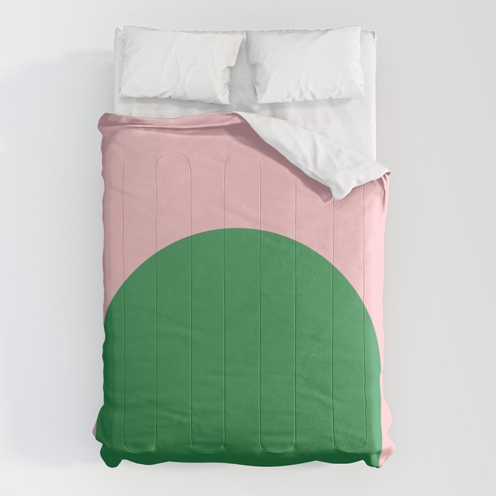 Minimal Modern Archway Color Block in Pink and Green Comforter Gallery Image 6