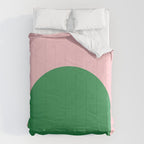 Minimal Modern Archway Color Block in Pink and Green Comforter Gallery Image 6