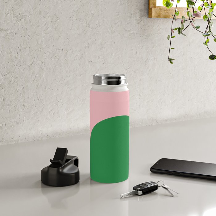 Minimal Modern Archway Color Block in Pink and Green Water Bottle Gallery Image 4