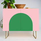 Minimal Modern Archway Color Block in Pink and Green Credenza Gallery Image 1