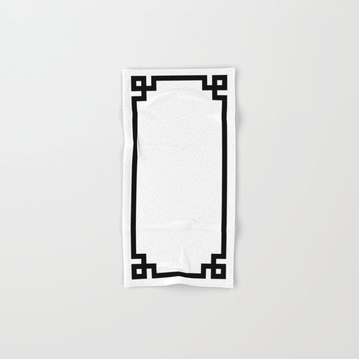 Black Greek Key Border Bath Towel Gallery Image 1