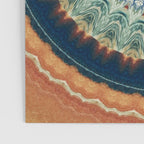 Dark Indigo Blue Orange Mandala Poster Gallery Image 3
