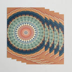 Dark Indigo Blue Orange Mandala Wrapping Paper Gallery Image 3