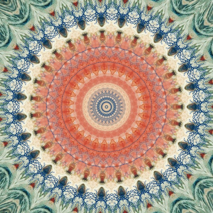 Dark Indigo Blue Orange Mandala Coffee Mug Gallery Image 2