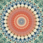 Dark Indigo Blue Orange Mandala Coffee Mug Gallery Image 2