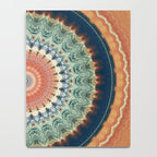 Dark Indigo Blue Orange Mandala Notebook Gallery Image 4