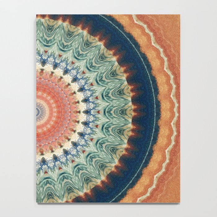 Dark Indigo Blue Orange Mandala Notebook Gallery Image 4