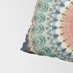 Dark Indigo Blue Orange Mandala Pillow Sham Gallery Image 4