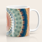 Dark Indigo Blue Orange Mandala Coffee Mug Gallery Image 1