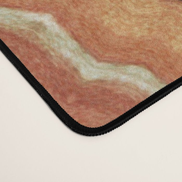 Dark Indigo Blue Orange Mandala Desk Mat Gallery Image 4