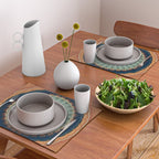 Dark Indigo Blue Orange Mandala Placemat Gallery Image 2