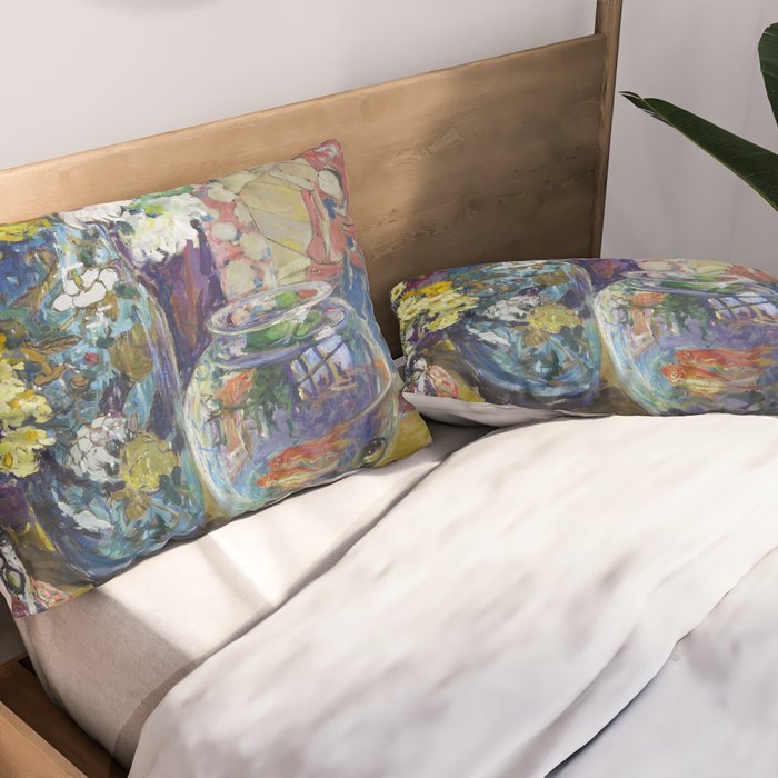 Fish, Fruits, and Flowers (c.1923) painting in high resolution by Kathryn E. Cherry.  Pillow Sham Gallery Image 2