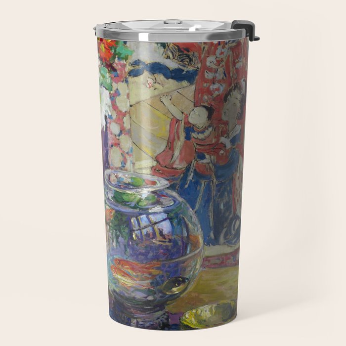 Fish, Fruits, and Flowers (c.1923) painting in high resolution by Kathryn E. Cherry.  Travel Mug Gallery Image 2