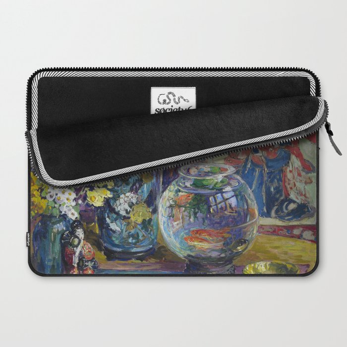 Fish, Fruits, and Flowers (c.1923) painting in high resolution by Kathryn E. Cherry.  Laptop Sleeve Gallery Image 2
