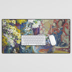 Fish, Fruits, and Flowers (c.1923) painting in high resolution by Kathryn E. Cherry.  Desk Mat Gallery Image 1