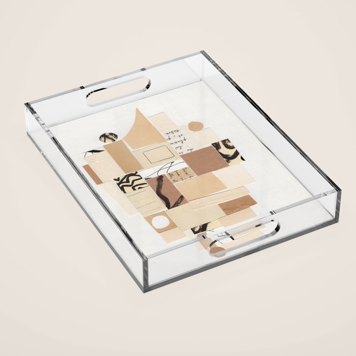 Abstract Mixed Media Collage #9 Acrylic Tray Gallery Image 1