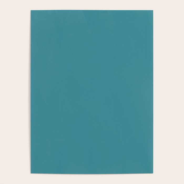 Minimal, Solid Color, Vivid Teal Poster Gallery Image 1