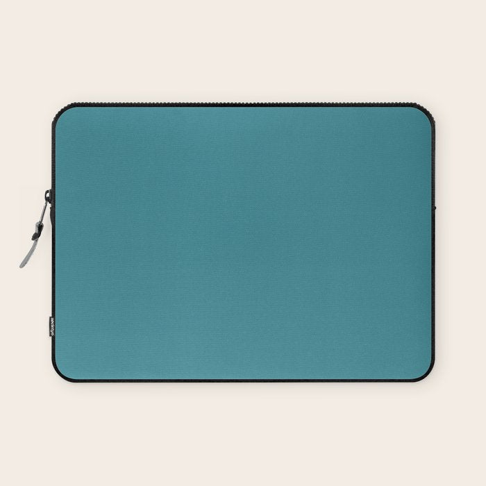 Minimal, Solid Color, Vivid Teal Laptop Sleeve Gallery Image 1