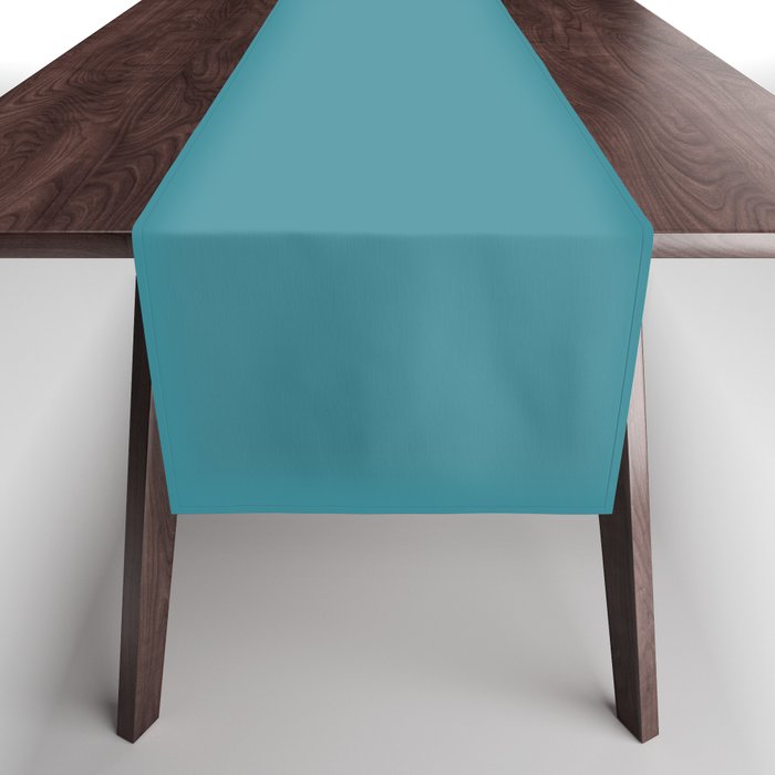 Minimal, Solid Color, Vivid Teal Table Runner Gallery Image 1