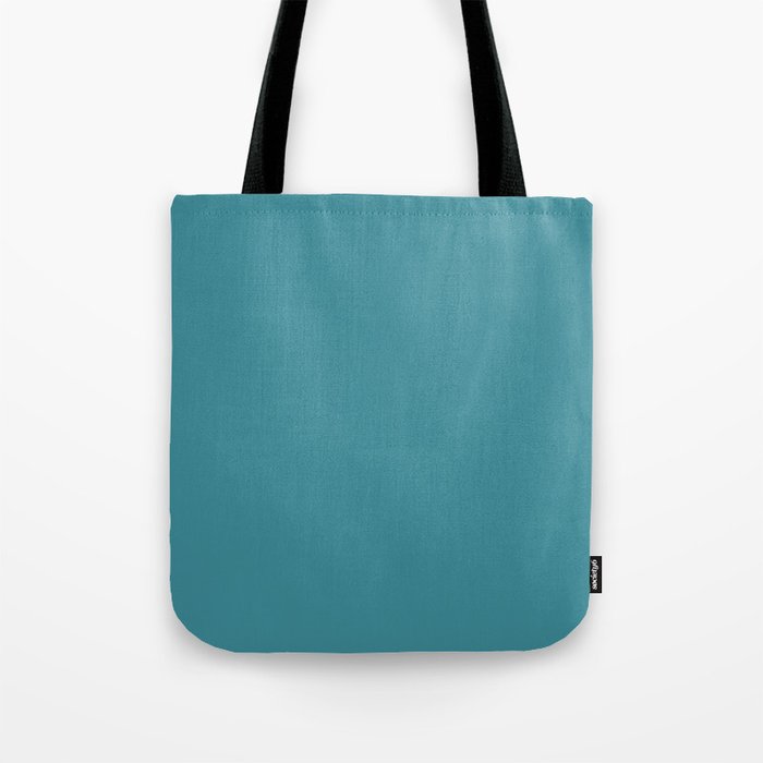 Minimal, Solid Color, Vivid Teal Tote Bag Gallery Image 1