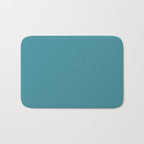 Minimal, Solid Color, Vivid Teal Bath Mat Gallery Image 1