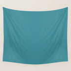 Minimal, Solid Color, Vivid Teal Wall Tapestry Gallery Image 4