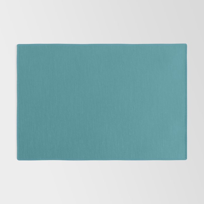 Minimal, Solid Color, Vivid Teal Rug Gallery Image 2