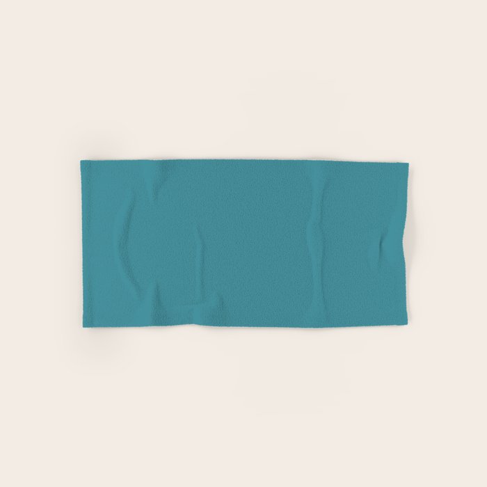 Minimal, Solid Color, Vivid Teal Bath Towel Gallery Image 1