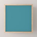Minimal, Solid Color, Vivid Teal Mini Art Print Gallery Image 1