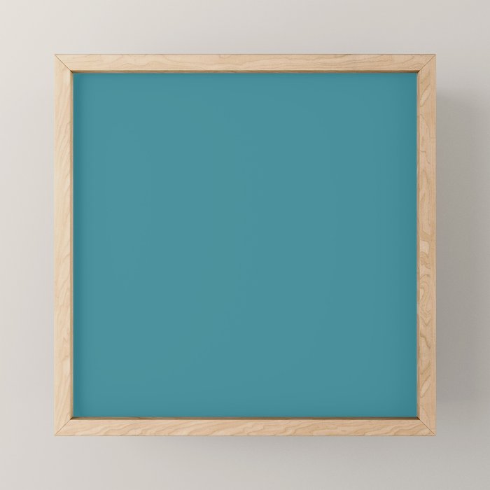 Minimal, Solid Color, Vivid Teal Mini Art Print Gallery Image 1