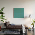 Minimal, Solid Color, Vivid Teal Wood Wall Art Gallery Image 2