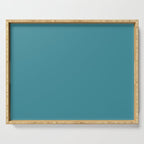 Minimal, Solid Color, Vivid Teal Serving Tray Gallery Image 1