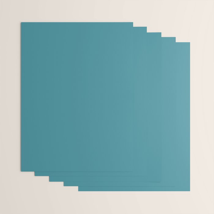 Minimal, Solid Color, Vivid Teal Wrapping Paper Gallery Image 3