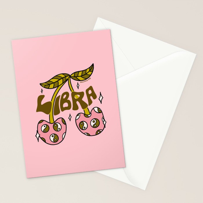 Libra Cherries Stationery Card Gallery Image 2