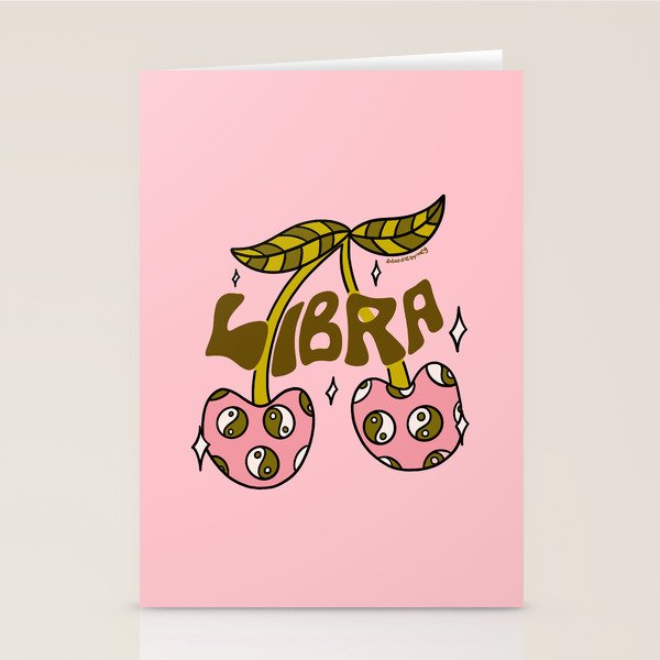 Libra Cherries Stationery Card Gallery Image 2