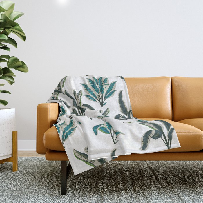Botanical Plants Throw Blanket Gallery Image 1