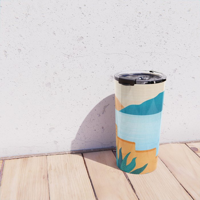 Cabo Desert Landscape Illustration Travel Mug Gallery Image 4