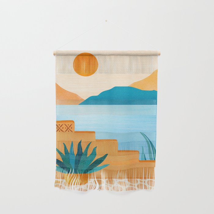 Cabo Desert Landscape Illustration Wall Hanging Gallery Image 1