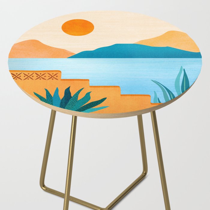Cabo Desert Landscape Illustration Side Table Gallery Image 2