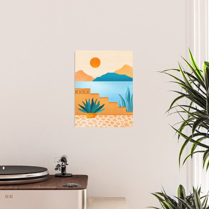 Cabo Desert Landscape Illustration Poster Gallery Image 2